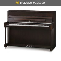 Kawai K-200 SL Dark Walnut Satin Upright Piano All Inclusive Package